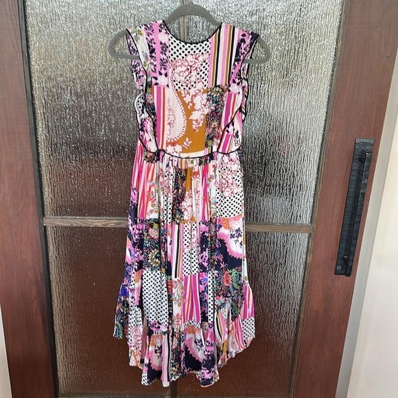 New Anthropologie Ruffled Patchwork Midi Dress sz 4. - Picture 6 of 9
